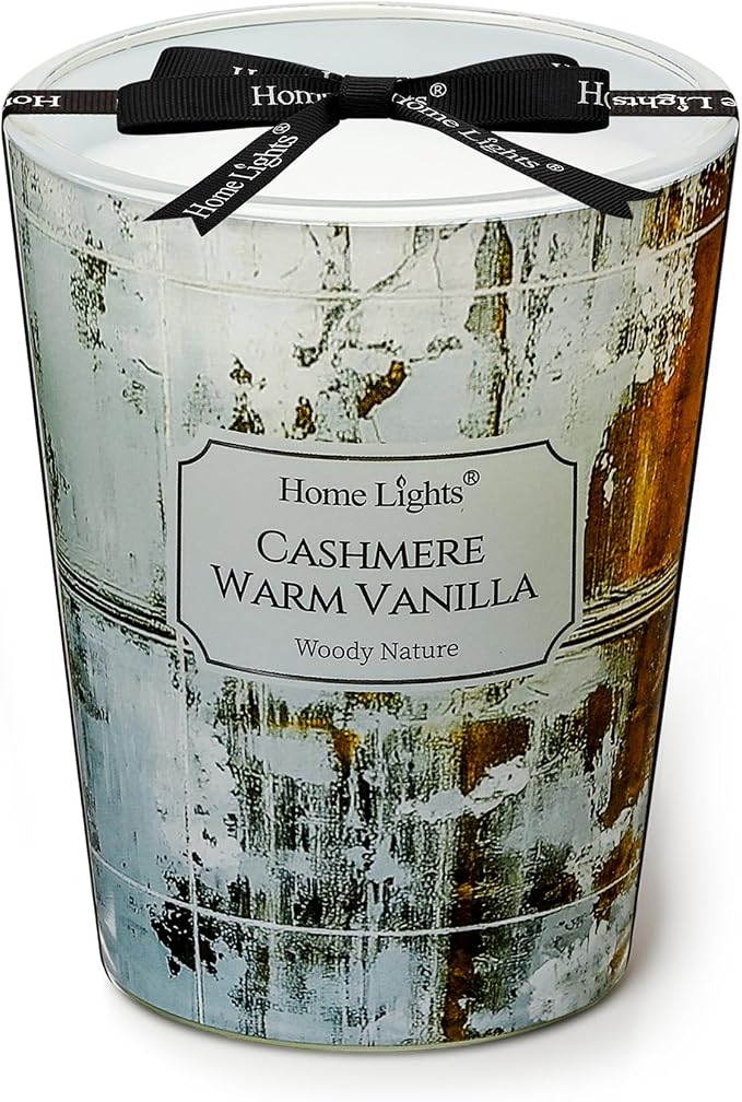 HomeLights Scented Candles for Women & Men, 6.7oz Candle Jars Aromatherapy Single Wick Candle, Ideal for Industrial Chic Home Decor and Gifts, Cashmere Warm Vanilla