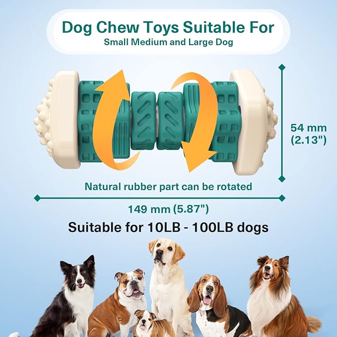 PcEoTllar Dog Chew Toys for Aggressive Chewers, Beef Flavor, Safe Rubber