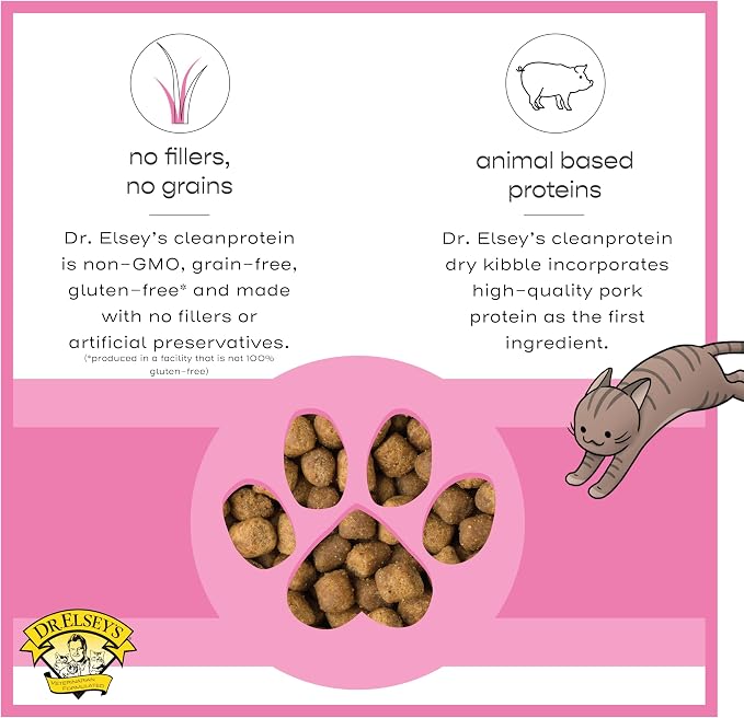 Dr. Elsey's cleanprotein Pork Cat Kibble 2 lb. Bag