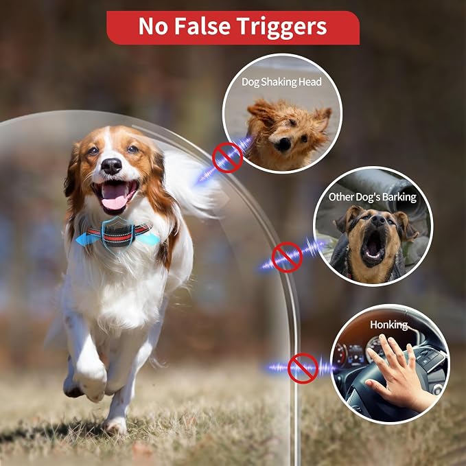 PetJoy Dog Bark Collar 3 Pack, Barking Collars with 5 Adjustable Levels of Sensitivity, Smart Automatic Bark Collar with 7-Stage Escalating Beep-to-Shock Correction