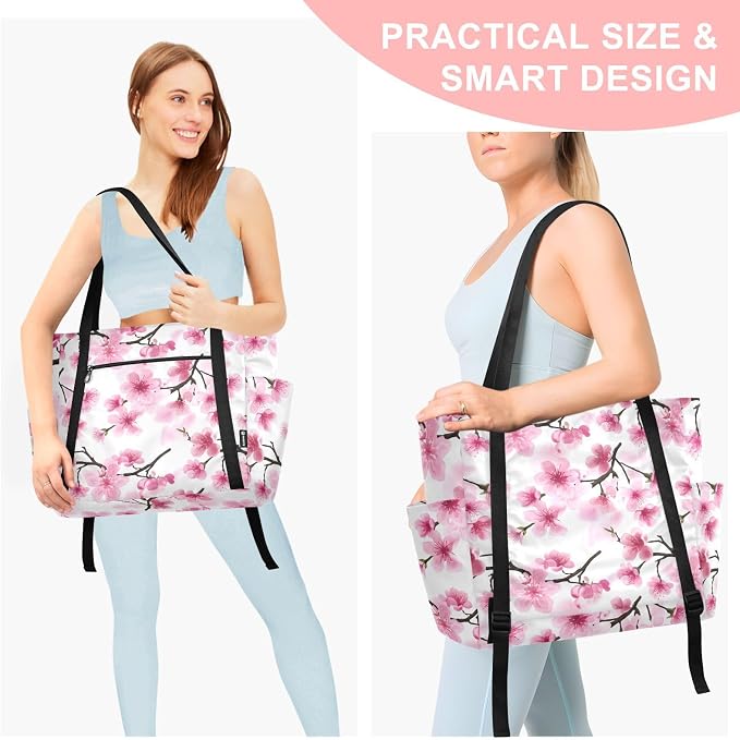 MCHIVER Yoga Bag for Women Men Large Yoga Mat Bag with Adjustable Strap Workout Bags Totes for Pilates Yoga Travel