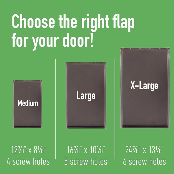 Evergreen Pet Supplies Replacement Dog Door Flap Compatible with PetSafe Freedom PAC11-11039 - Easy-Install Doggy Door Flap - Large, Brown