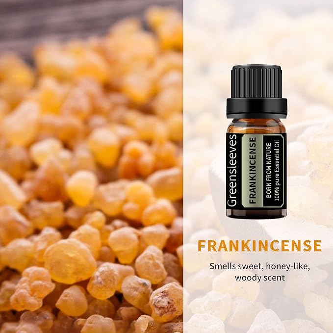 GREENSLEEVES Frankincense Vetiver Essential Oil Set, 2 x 10ml Pure Plant-Based Fragrance Oil for Aromatherapy, Essential Oils for Diffuser, Massage, Bath Bomb, Scented Candle Soap Making