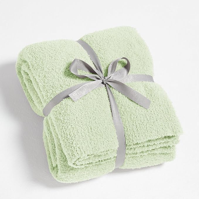 Knit Throw Blanket for Mint Green - Super Soft Lightweight Plush Fuzzy Fluffy Cozy Blankets and Throws for Sofa Bed, 50 x 60 inches