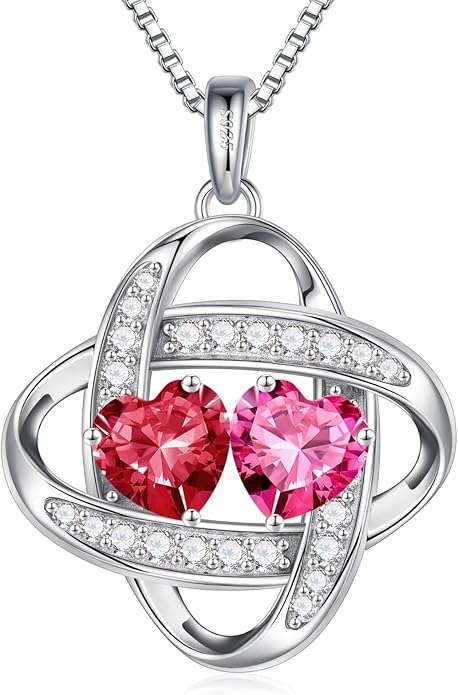 Iefil Valentines Day Gifts for Her - 925 Sterling Silver Love Knot Necklace, Anniversary Birthday Jewelry Gifts for Wife Girlfriend Mom