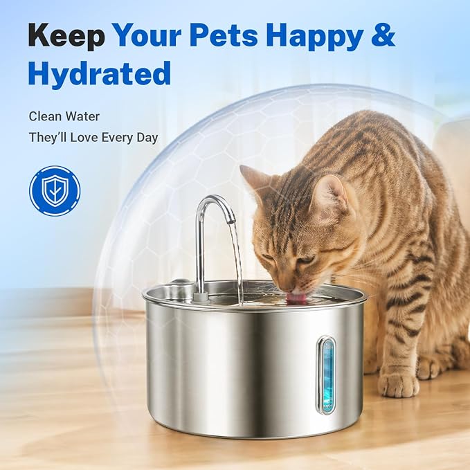 6 Pack Cat Water Fountain Replacement Filters and Sponges | For Adorabby 135oz/4L Pet Fountain and Dog Water Dispenser