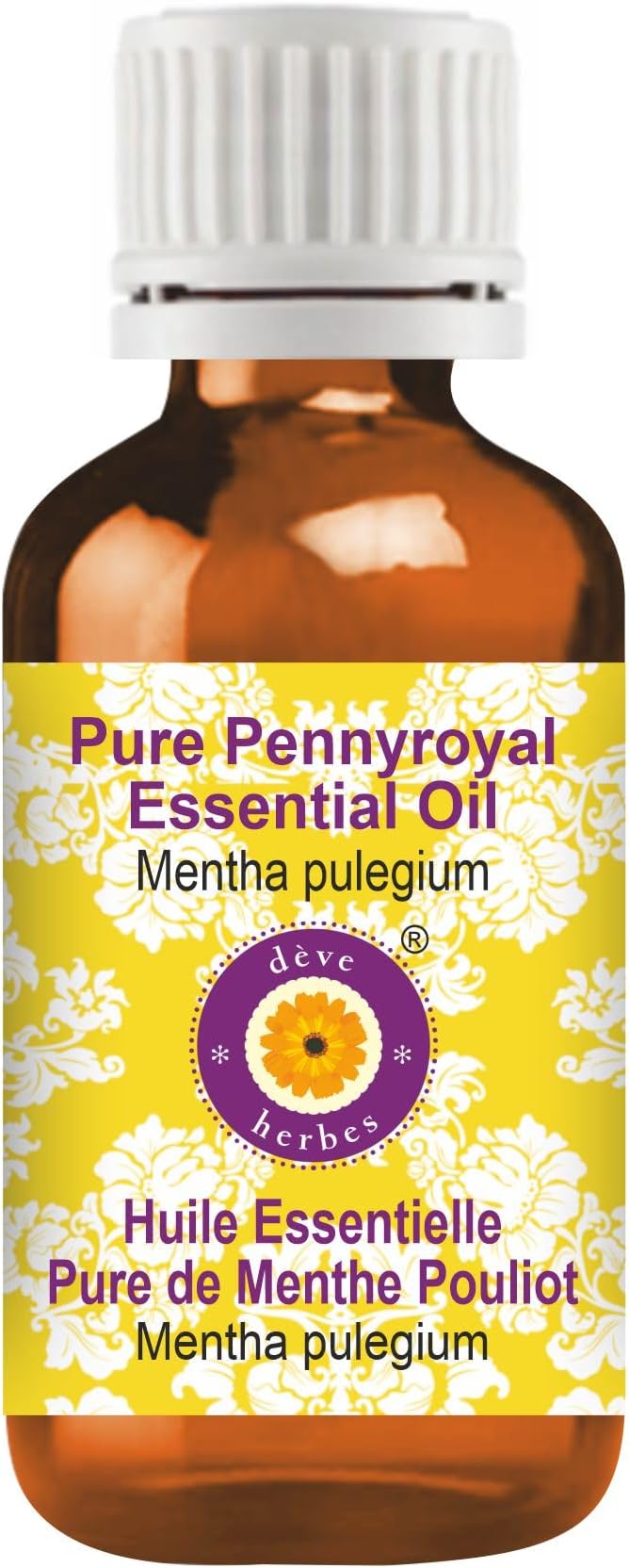 Deve Herbes Pure Pennyroyal Essential Oil (Mentha pulegium) Steam Distilled 50ml (1.69 oz)