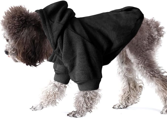 Soft Dog Hoodies for Small Dogs, Warm Fleece Puppy Clothes with Pocket | Jecikelon cold weather coat, cute puppy costume, breathable sweatshirt for dogs girl & boy, machine washable, easy on & off