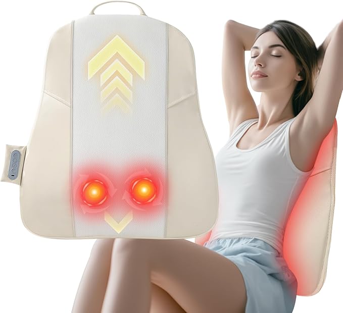 DEITY Back Massager for Pain Relief Deep Tissue, Ultrathin Rolling Up and Down Full Back Massage with Heat, 4D Shiatsu Kneading, Shoulder Massager, Gift for Families Friends Christmas