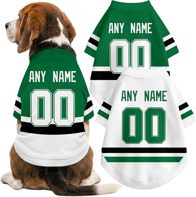 Dallas Dog Clothes Personalized Pet T Shirt for Dogs Gift | Custom Name Number Jersey Style Pet Shirt for Dog
