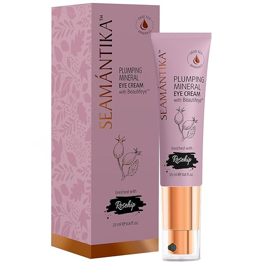 SEAMANTIKA PLUMPING MINERAL EYE CREAM - Firming, Lifting, & Smoothing Formula, Eye Cream Anti-Aging - Quick Absorbing & Rich Moisture Finish, Beautifeye Concentrate for Dry & Wrinkled Skin - 25 ml