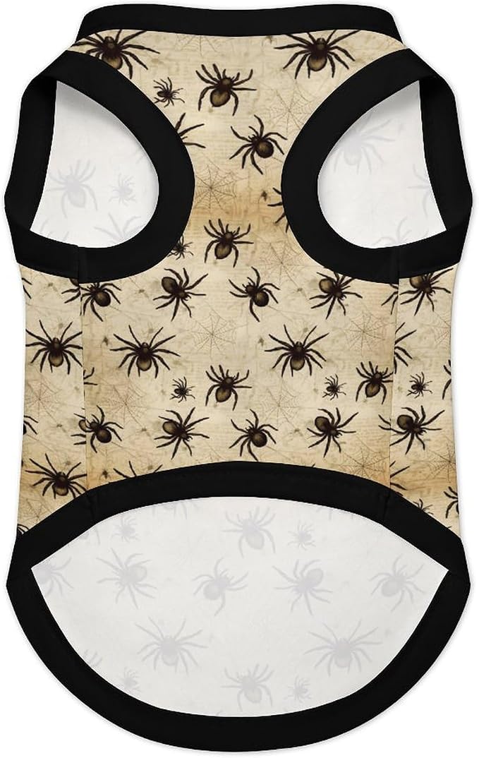 Halloween Pet Vest Black Spider Pet Shirts X-Small | scary insect Dog Shirt Vest cute pet Sleeveless Vests Ice Silk Dog T-Shirts holiday Dog Clothes Halloween Canine Wear
