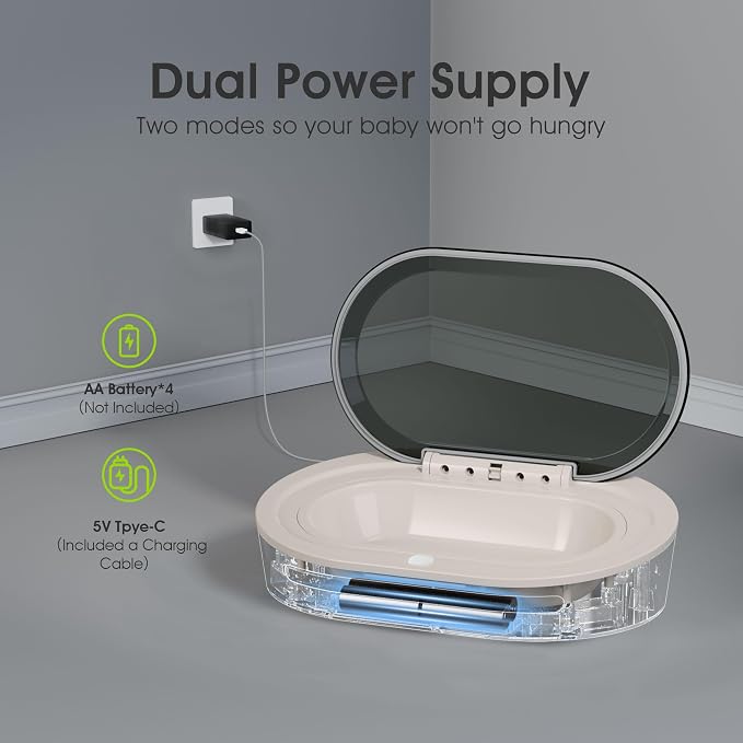 Automatic Cat Feeder, Dustproof Cat Food Bowl with Radar Sensor Switch Cover, Dual Power Supply Auto Pet Feeder for Indoor & Camping, Automatic Pet Feeder Easy to Use