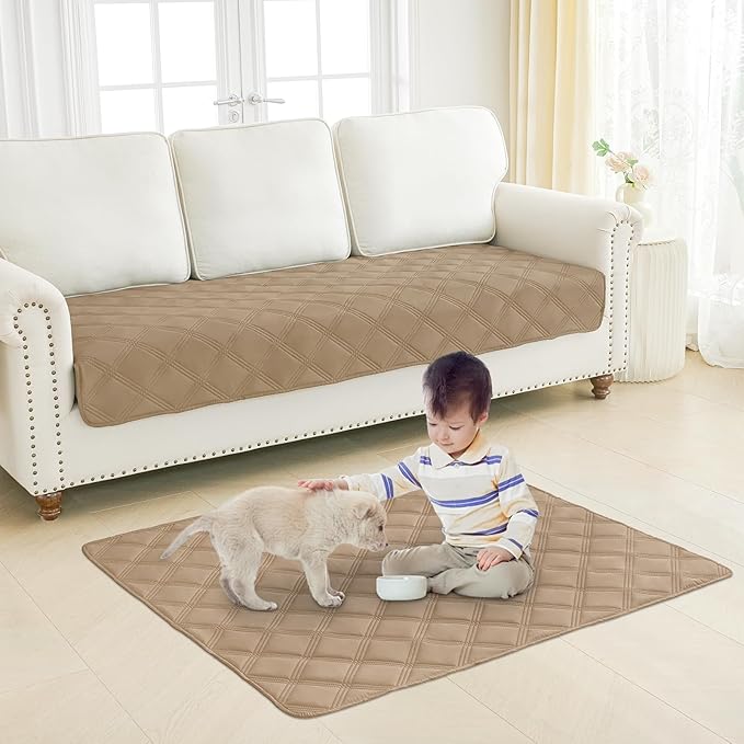 Smiry Waterproof Dog Bed Cover, Reversible Pet Blanket for Sofa Couch | Soft Washable Dog Blanket, Leakproof Couch Cover for Dogs Cats & Furniture Protection, 40x80, Camel/Camel