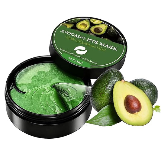 Avocado Eye Mask, Eye Masks for Dark Circles and Puffiness, Moisturizing Nourishing Eye Treatment Mask, Improving Eye Skin Dryness, 30 Pcs
