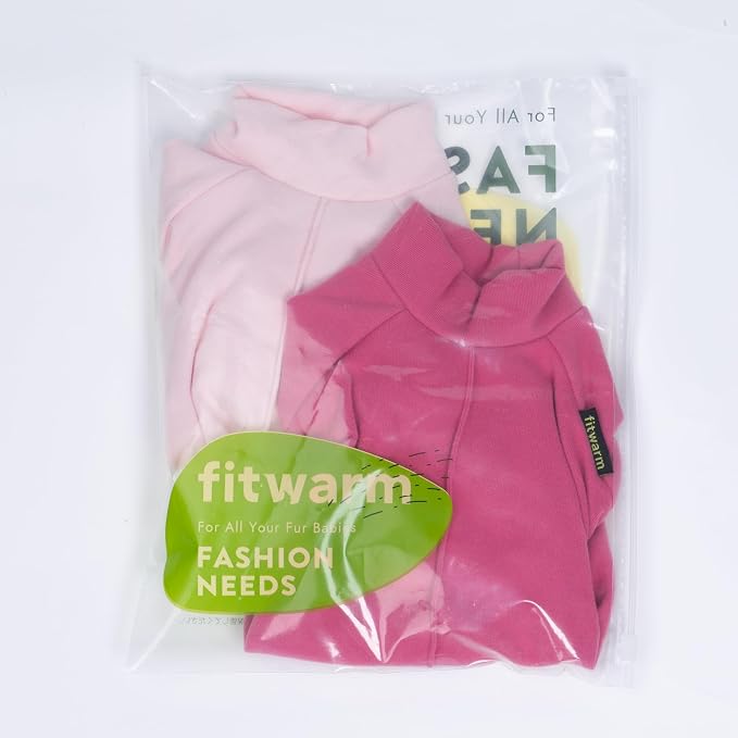 Fitwarm 2 Pack Lightweight Fleece Dog Pajamas, Warm Winter Clothes for Small Dogs Girl, Cozy Pet Onesie with Feet, Medium Violet Red, Light Pink, XL