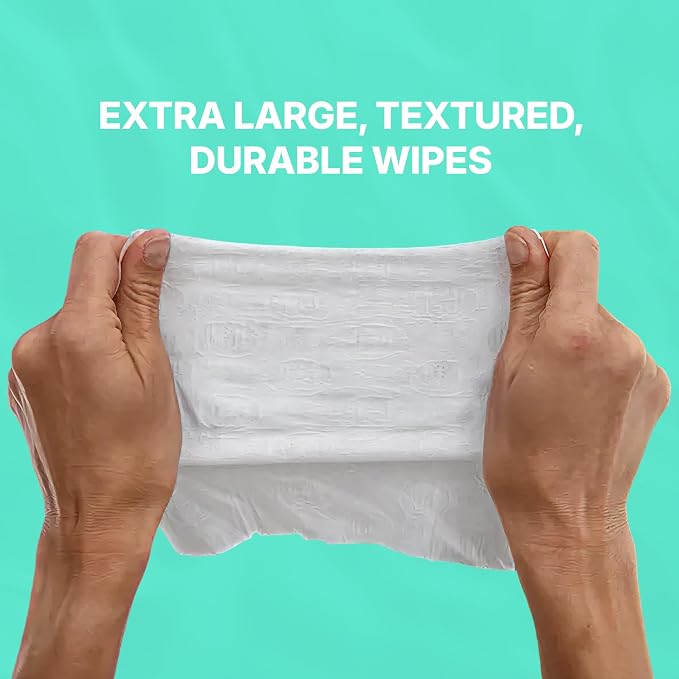 WaterWipes Sensitive Personal Care Light, Incontinence Wipes, Odor Removal, XL Textured Wipes, Fragrance Free, 540 Count (18 Packs)