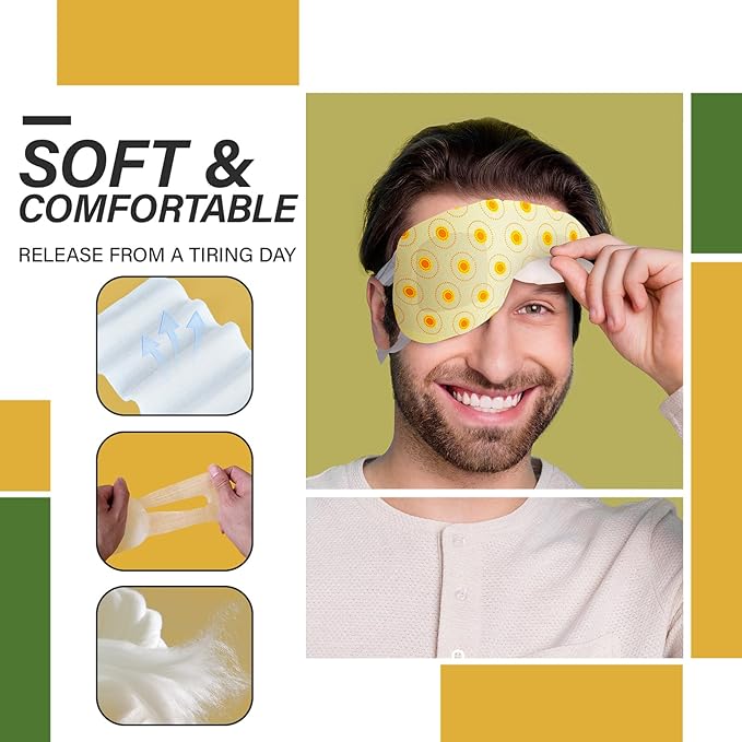 ProCIV 16 Packs Steam Eye Masks for Dry Eyes Heating Eye Mask Warm Compress for Eyes Relief Stress, Eye Fatigue Travel Essential Self Heating Moist Sleep Mask SPA Accessories