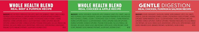 Nutrish Gentle Digestion and Whole Health Blend Premium Paté Variety Pack Wet Dog Food,13 oz. Can,Packaging May Vary (Rachael Ray),(Pack of 24)