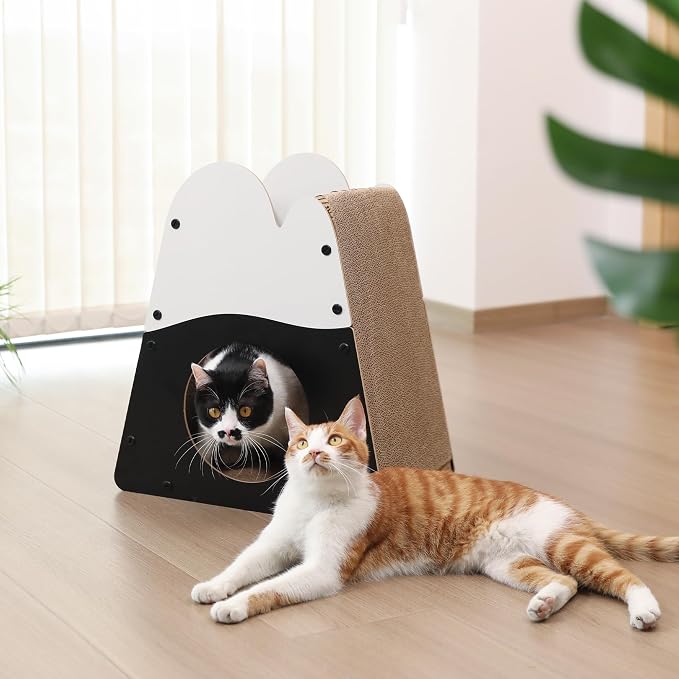FUKUMARU Cardboard Cat Scratcher, 19.5 Inch Cat Scratching House Indoor | Mountain Shape Vertical Cat Scratcher, Durable Cat Scrathing Pad Board, Kitten Scratching Post for Large Cat, Safe & Secure