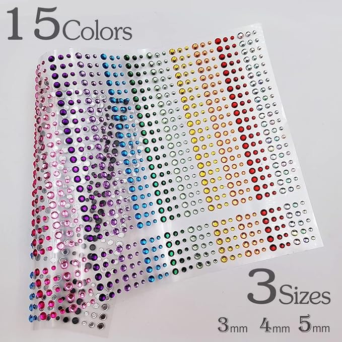 1269 Pieces Eye Face Gems Red Heart Gems Self-Adhesive Rhinestone Stickers for Makeup, Rainbow Glitters Jewels Face Stickers, for DIY Nail Body Accessories