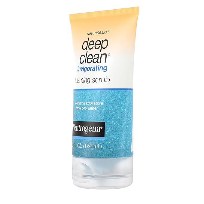 Neutrogena Deep Clean Invigorating Foaming Facial Scrub | Cooling Gel | With Glycerin | Removes Dirt & Oil | 4.2 fl. oz Pack of 2