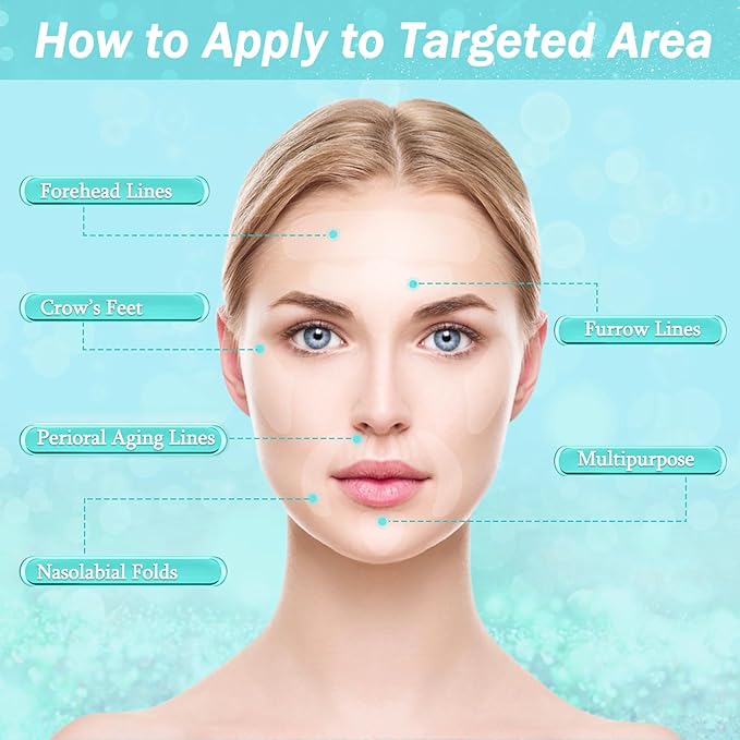 Face Wrinkle Patches Overnight, 208Pcs Wrinkle Tape for Face & Forehead, Anti-Wrinkle Facial Patches for Sleep, Face Tape for Wrinkles, Forehead & Smile Lines Patches, Comfortable Stay-On Design