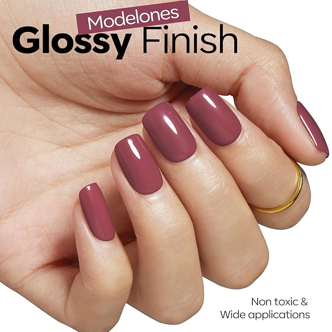 modelones Purple Gel Nail Polish Plum Rosy Nail Polish valentine New Year Party Nails Soak Off Nail Art Manicure 15 ML