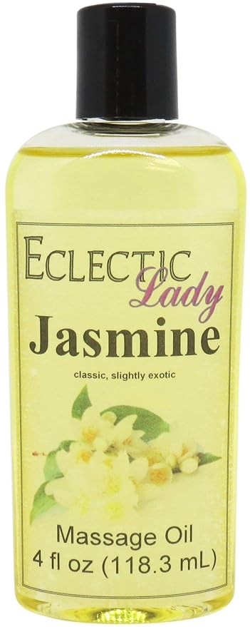 Jasmine Massage Oil, 4 oz, With Sweet Almond Oil and Jojoba Oil