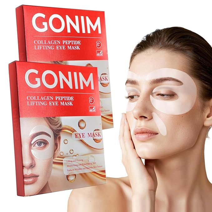 GONIM Under Eye Patches 360° Fit, Eye Mask with Collagen Peptide, Salmon DNA PDRN, Retinol & Niacinamide, Eye Patches for Puffy Eyes and Dark Circles, Travel Essentials 4 pairs x 2