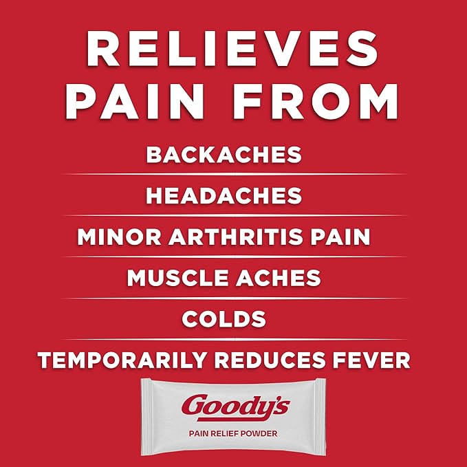 Goody's Body Ache & Back Pain Relief Powder, Dual Action with Acetaminophen & Aspirin, Caffeine-Free, 6 Count, Pack of 12