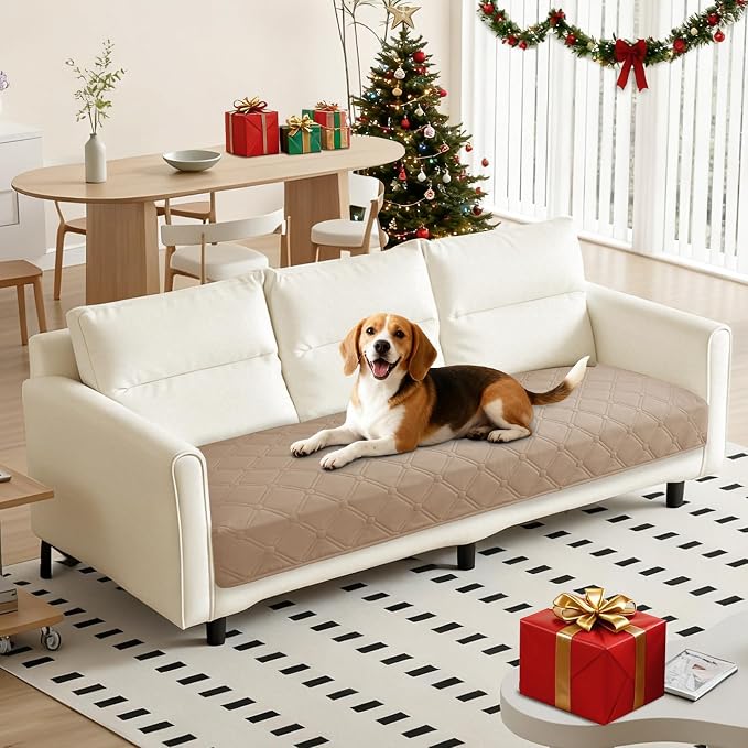 Waterproof Dog Bed Cover Pet Blanket, Soft Couch Cover for Dogs Washable, Non-Slip Dog Blanket Protect Furniture Couch Sofa Car for Puppy Large Dogs Cat (30x70 Inch, Khaki)