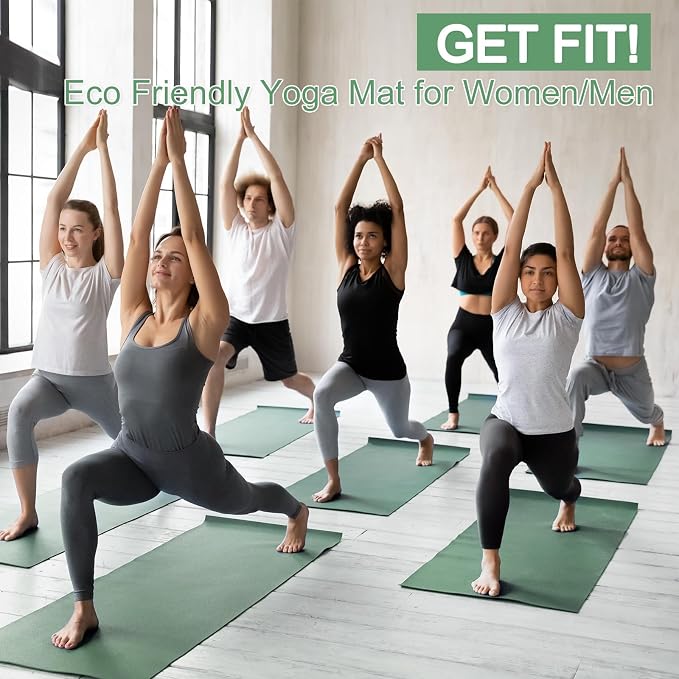 3 mm Thin Yoga Mats Bulk, Lightweight PVC Exercise Mats Non Slip Workout Fitness Pads for Yoga Pilates Stretching Classes Gym Home Studio, Easy to Clean