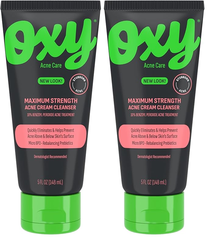 Oxy (R Maximum Strength Acne Cleanser - 5 fl oz Tube (Pack of 2)