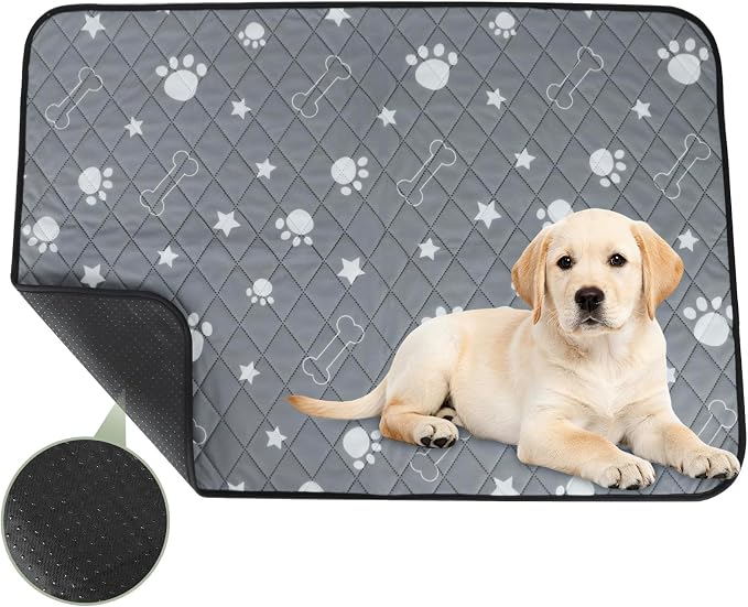 Washable Dog Pee Pads, Waterproof Training Mat,Medium | Size:24x36inch(2 Pack),Super Absorbent(Four-Layer Design),Reusable Potty Playpen Mat,Washable Pet Pads,Non-Slip Puppy Pads