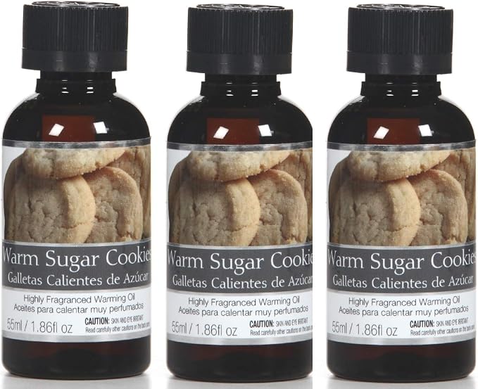 Hosley's Set of 3, 55 ml Warm Sugar Cookies Fragrance Warming Oils. Ideal Gift for Weddings, Spa, Meditation Settings. P1