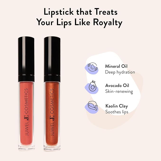 Juwel Cosmetics Luscious Matte Liquid Lipstick, Natural Long Lasting Lipstick with Avocado Oil & Kaolin Clay, Hydrating Mineral-Based Lip Color, Cruelty-Free & Lead-Free, Wanderer