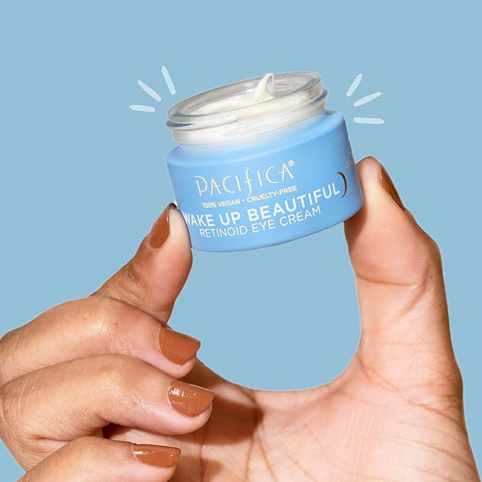 Pacifica Beauty Wake Up Beautiful Retinoid Eye Cream & Overnight Retinoid Cream Set, Skincare, Moisturizer, Face Cream, For Dry, Aging, Sensitive Skin, Vegan, 0.5 fl oz and 1.7 fl oz (Set of 2)