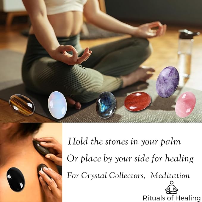 MAIBAOTA 2.4" Large Rose Quartz Crystals Stone Polished Palm Stone Healing Crystals 0.7" Thick Natural Reiki Gemstone Worry Stone Energy Balancing Anxiety Stress Relief Meditation 1 Pc