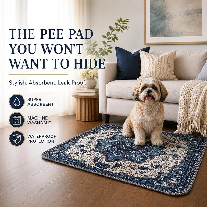 PUPIBOO Washable Pee Pads for Dogs and Cats - Super Absorbent Reusable Puppy Training Pads - 100% Waterproof, Leak-Proof & Non-Slip Whelping Pads for Pet Housebreaking
