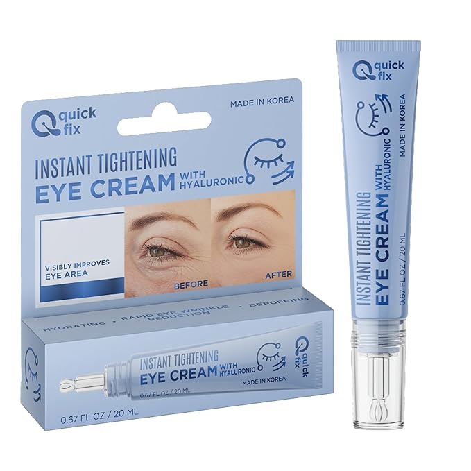 Quick Fix Hyaluronic Acid Instant Eye Tightener – Hydrating & Firming Under Eye Cream For Wrinkles & Puffiness – Dermatologist Tested, Anti-Aging Korean Skin Care – Vegan, Clean Beauty – .67 Fl Oz