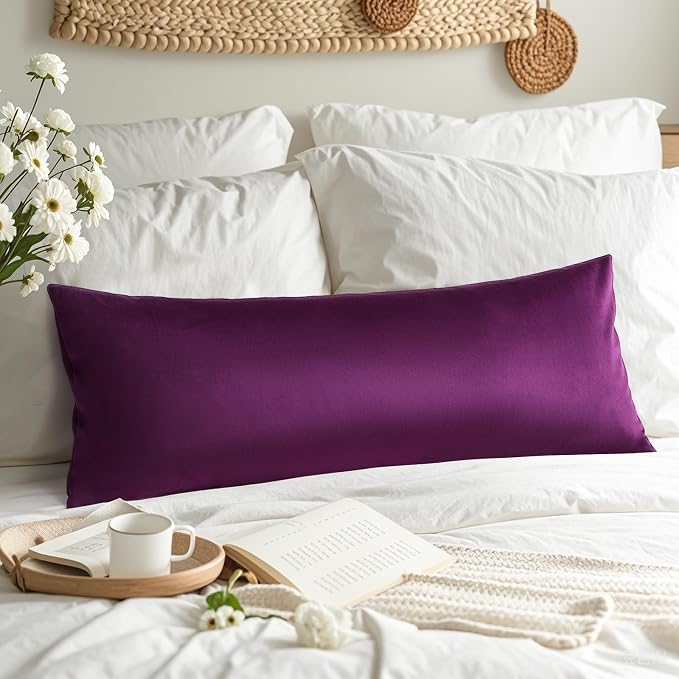 Artscope Luxury Velvet Lumbar Pillow Cover Super Soft Decorative Rectangle Throw Pillow Covers Case Cushion Covers for Sofa Couch Bedroom Car Decor 14x36 Inch Eggplant Purple