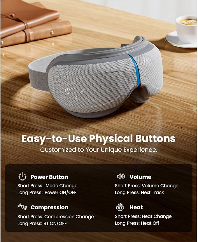 BOB AND BRAD Eye Massager with Heat and Cooling, EyeOasis 2 Eye Mask for Migraines FSA Eligible/HSA Eligible, Heated Face Massager for Eyes Strain Dry Eye Migraine Relief, Improve Sleep