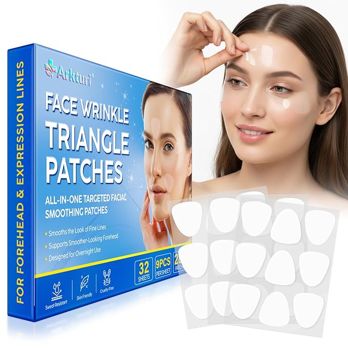Wrinkle Patches, Triangle, Facial Patches for Eyes, Mouth, Forehead, Hypoallergenic Anti Wrinkle Patches for Elevens, Crows Feet - 288 Pcs