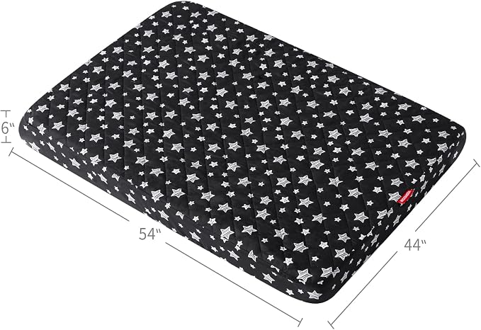 Waterproof Dog Bed Covers Replacement Lovely Black Star Print, 44x54 Inches | Washable Pet Hair Easy to Remove, Noiseless Quilted Puppy Pet Bed Cover, for Dog/Cat, Cover Only
