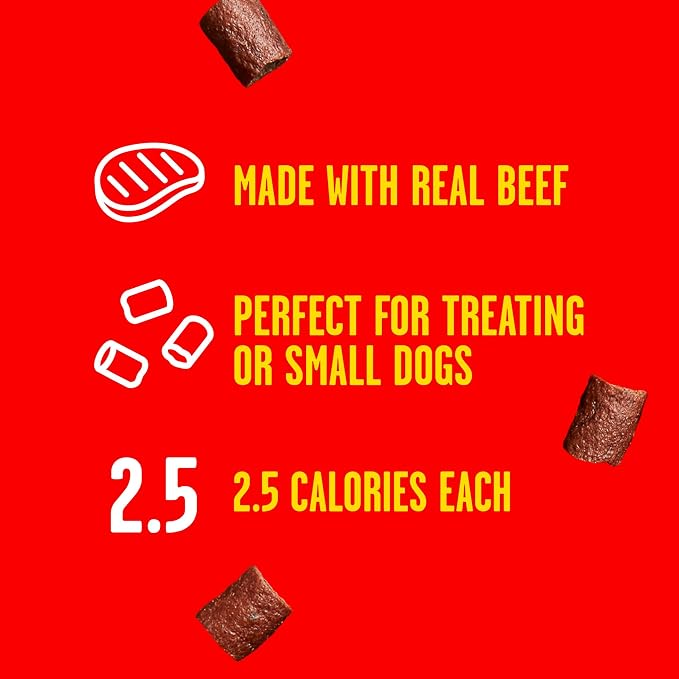 Pup-Peroni Dog Training Treats Made With Real Beef, 8 Bags (5.6 Oz. Each) | Slow cooked 2.5+ hours for a tender texture & rich, meaty taste. 24% protein. No fillers. No Red 40.