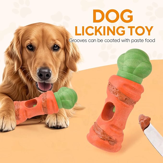 LIFLIX Cute Carrot Bully Stick Holder, Heavy Duty Dog Chew Holder for Large Breeds, Safety Device to Prevent Choking