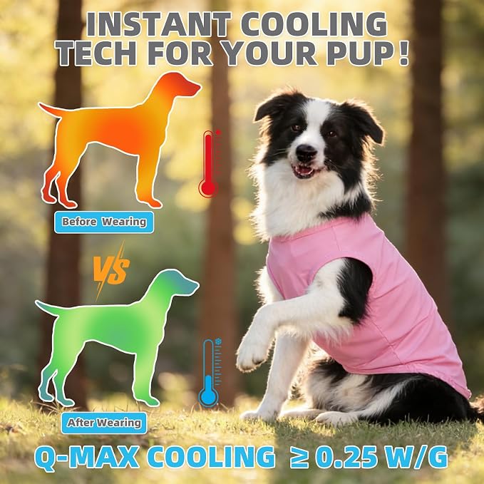 Cooling Sunblock Dog Clothes for Large Dogs, 2 Pack UPF50+ UV & Insect Protection Quick Dry Dog T Shirts for Outdoor, Anti-Hair Loss Breathable Sleeveless Pet Vest Tank Tops, Pink&Purple, XXL