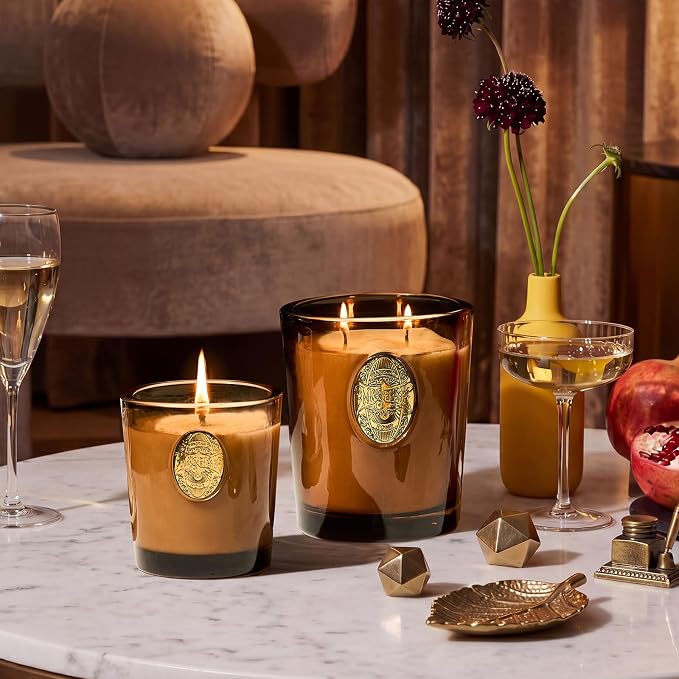 M&SENSE Large Two-Wick Soy Candle | Hot Cocoa & Brown | 19.8 oz, 120H Burn Time | Luxury Scented Candle for Relaxation, Gifting, Home Décor | Ideal for Bedroom, Office, Party Ambiance