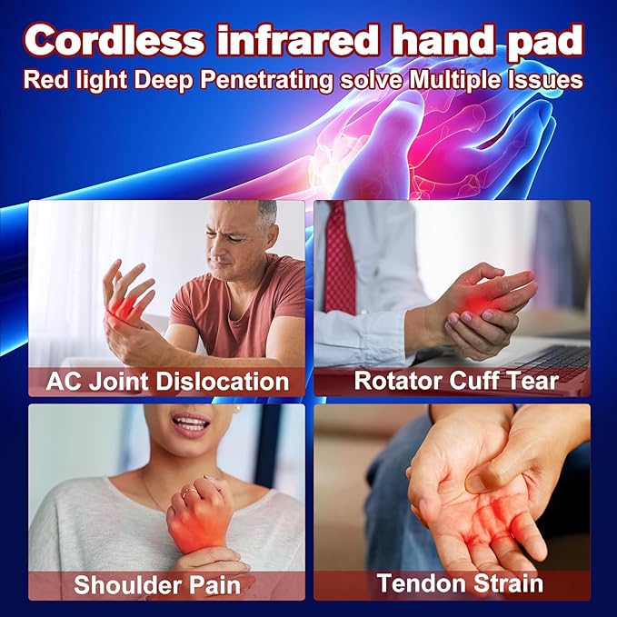 Infrared Light Therapy Gloves Hand Pain Relief with Finger Flexibility - Deep Penetration Red Light Therapy Gloves for Hands Wrist & USB-C Fast Charge